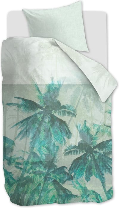 Beddinghouse Palmera - Dekbedovertrek - Eenpersoons - 140x200/220 cm + 1 kussensloop 60x70 cm - Green