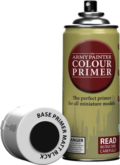 The Army Painter Colour Primer Matt Black - 400ml Acryl Grondverf Spray voor Miniatuurschilderen – Kleurprimer voor Wargames, DnD & Warhammer