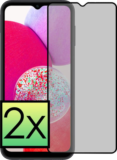 Screenprotector - 2 Stuks - Geschikt voor Samsung Galaxy A14 - Privacy Filter - Beschermglas - Gehard Glas - Tempered Glass - Screen Protector - Anti Spy - Full Display Cover