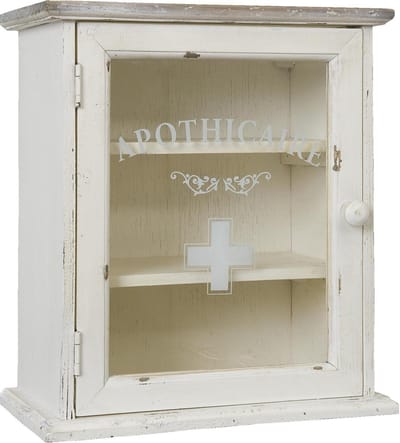Clayre & Eef Medicijnkastje 32x18x36 cm Wit Hout