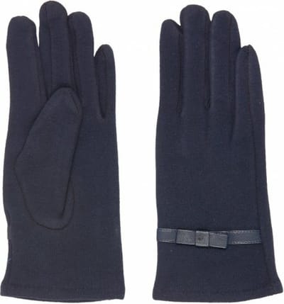 Suede Dames winterhandschoenen met vinger touch - blauw - Maat: One size fits all