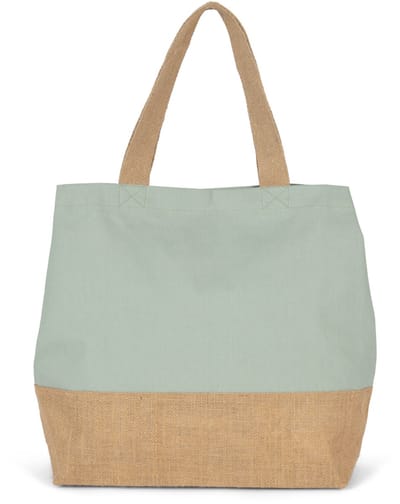 Kimood Shopper van jute- & katoencanvas KI0235 - Sage / Natural - One size