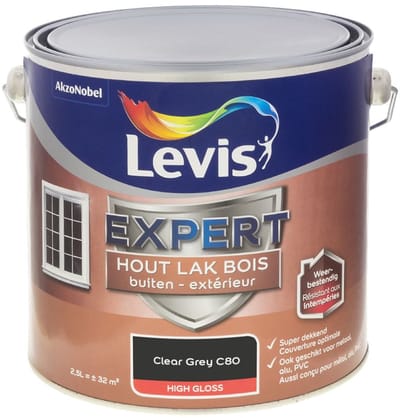 Levis - Expert Hout Lak Buiten High Gloss Mix - Clear Grey C80 - Mengverf - 2,5 L
