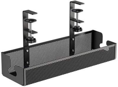 Gloovon® - Kabelgoot bureau - Kabel organiser - Onder Bureau - Kabeldoorvoer - Zonder Boren - 4.5 KG draagkracht - 40 CM - Zwart