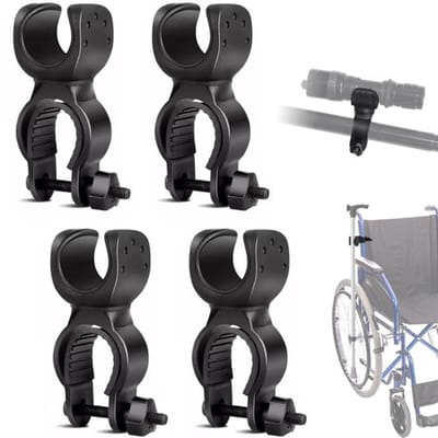 Stokhouder - 4 Stuks - Multifunctioneel - Rubber - Rotatie 360° - Geschikt voor Rollator/Fiets - Duurzaam en Antislip