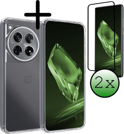 Hoesje Met 2x Screenprotector - Geschikt voor OnePlus 12 - Sterk & Shockproof - Back Cover - Siliconen Case - Telefoon Hoes - Transparant