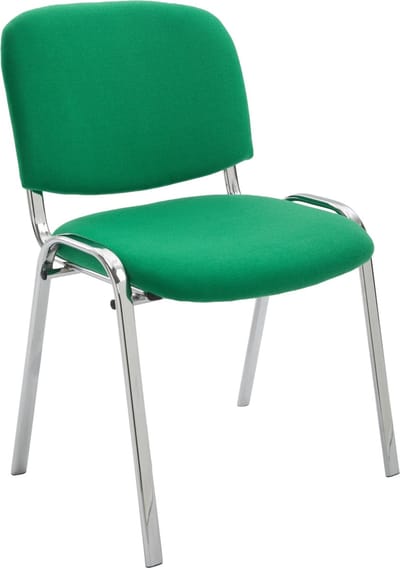 CLP Ken Eetkamerstoel Chroomoptiek - Stof groen