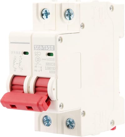 DC Stroomonderbreker - Veiligheidsschakelaar MCB - Bescherming DC Circuits - Vlamvertragende Behuizing - 32A 500V - Grijs