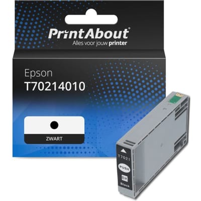 PrintAbout huismerk Inktcartridge T70214010 Zwart geschikt voor Epson