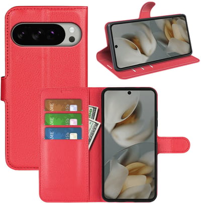 MobyDefend Hoesje - Geschikt voor Google Pixel 10 Pro XL - Kunstleren Wallet Book Case (Sluiting Voorkant) - Rood