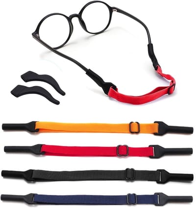 Verstelbare Brilband - Universele Brilhouder voor Zonnebrillen en Eyeglasses - Ideaal voor Sport en Activiteiten - 4 Kleuren en 4 Stuks