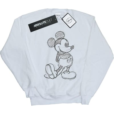 Disney Heren Mickey Mouse Sketch Kick Sweatshirt (Wit)