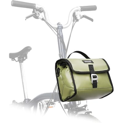 Vouwfietsstuurtas Multifunctionele fietsvoortas Geïsoleerde fietsmandtas met regenhoes groen