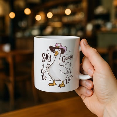 Grappige Eendenmok – “Silly Ganse Op De Loös” – Leuk Cadeau voor Dierenliefhebbers en Humor Fans