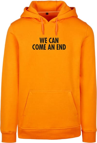Hoodie oranje L - We can come an end - soBAD. - Koningsdag - Unisex - Hoodie dames - Hoodie heren - Voetbal - Regular fit