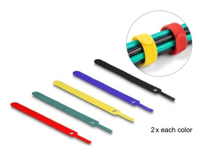 Delock Hook-and-loop cable tie L 150 x W 12 mm coloured Set 10 pieces