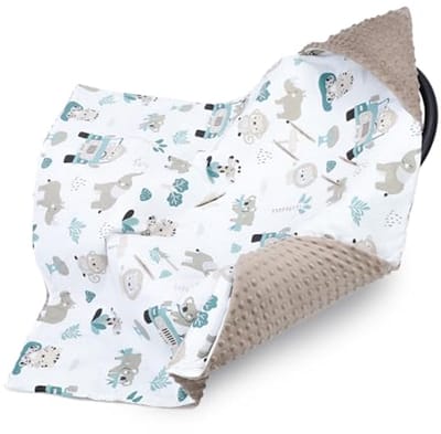 Wikkeldeken Baby Winter 90x90cm - Zachte en Warme Oeko-Tex Voetenzak voor Autostoel of Kinderwagen