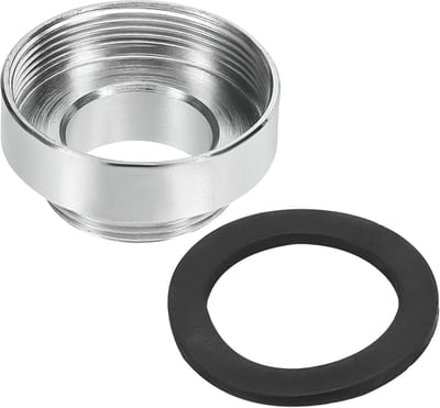 Kraanadapter - Kraanverlengstuk - M22x1.0 mannelijk naar M28x1.0 vrouwelijk schroefdraad kraanadapter - Adapter - Chromen beluchter rechte fitting - Geschikt voor slang- en buisaansluitingen - Tuinslangwaterfilter - Zilver