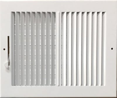 Plafond Ventilatie Rooster - Luchttoevoer Afdekking - Luchtstroom Regelen - Gestempelde Stalen Constructie - 10x8 Inch Kanaal - Wit
