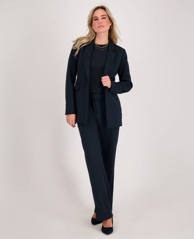 Je m'appelle Travelstof Dames Broek Straight fit Met stretch - Blauw - Maat S