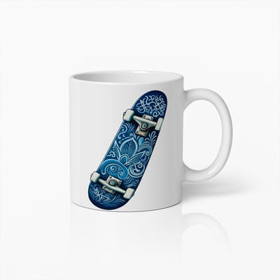Coole Skateboard Ontwerp Koffiemok – Trendy Keramische Beker voor Skaters en Streetstyle Fans