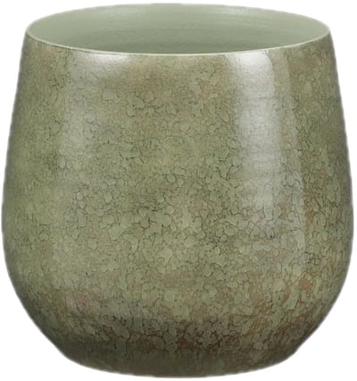 Mica Decorations - Plantenpot/bloempot - Terracotta - groen shadow - D24 en H22 cm