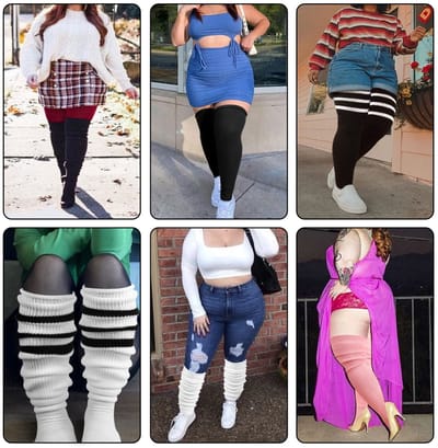 Dailygoods- Dijhoge Sokken Extra Lang - Plus Size Sokken - Over de Knie Kousen - Beenverwarmer - Hoge Kousen - Trendy Mode - Lange Sokken