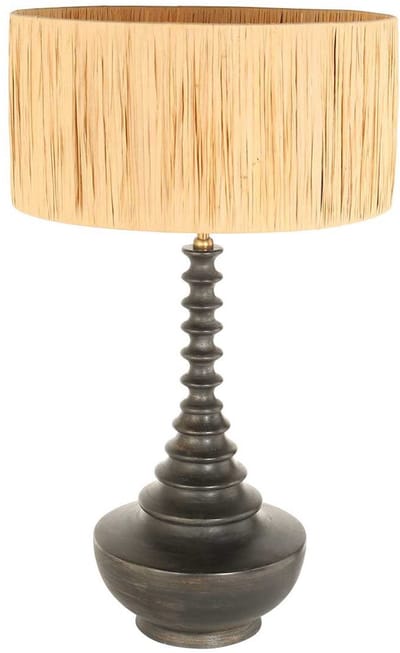Anne Lighting tafellamp Bois - zwart - hout - 40 cm - E27 fitting - 3757ZW