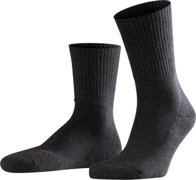FALKE Walkie Light eenkleurig wol functioneel materiaal sokken unisex grijs - maat 44-45