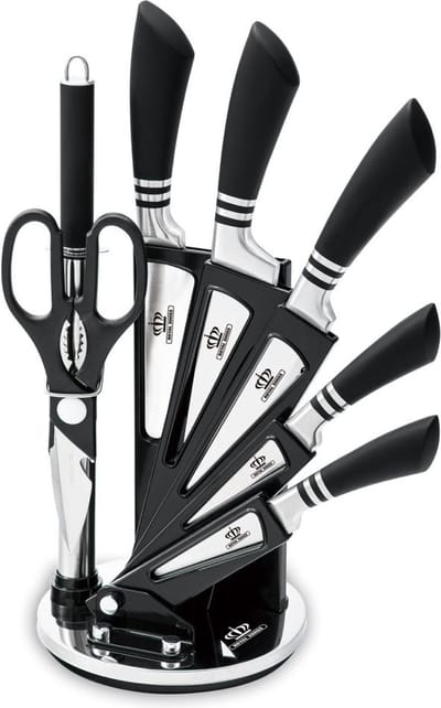 Royal Swiss® Messenset 7-delig – Messenblok – RVS Keukenmessen – Professioneel – Zwart