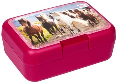 Paarden lunchbox | roze wilde paarden