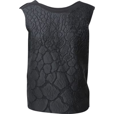 Mouwloze top van Fendi met bloemenprint en brokaat in zwarte polyester