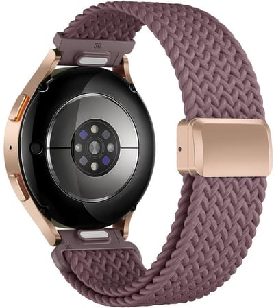 Nylon bandje - geschikt voor Garmin Vivoactive 4 / Venu 4 (45mm) / Venu 3 / 2 / Forerunner 255 / Forerunner 265 / 570 (47mm) en Polar Vantage M / M2 / V3 / Grit X (Pro) - paars bruin