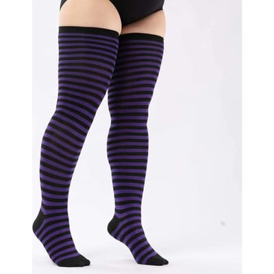 Dames Plus Size Over de Knie Lange Sokken Extra Rekbare Kousen Warme Winter Over de Knie Dij Hoge Sokken Voor Vrouwen Dagelijks Gebruik 3XL black