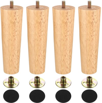 Dailygoods - Meubelpoten van massief hout, tafelpoten voor meubels, banken, kasten, commodes, stoelen, met schroeven