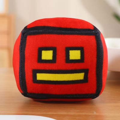 12cm Geometry Dash Kubus Pluche Speelgoed Gevuld Pluche Poppetje Klein Kussen Vierkant Hanger Spel Schattig Kinderen Fans Verzameling Verjaardagscadeau 12cm