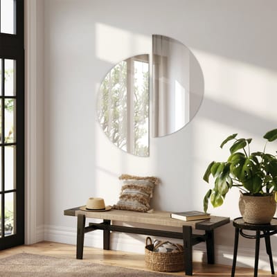 Coloray Halfronde Spiegel – Moderne Wandspiegel met Elegant Design, Hoogwaardig Glas en Zachte Organische Vorm – Perfect voor Woonkamer, Hal of Slaapkamer - 25 cm x 50 cm