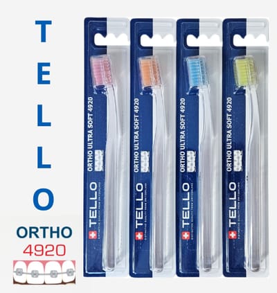 4x TELLO 4920 Soft Touch Ortho Tandenborstel Ultra Soft