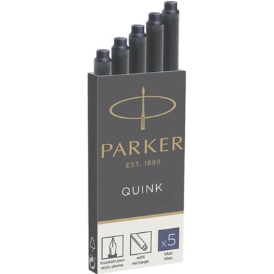 Parker lange vulpen inktpatronen - blauwe QUINK inkt - 5 stuks