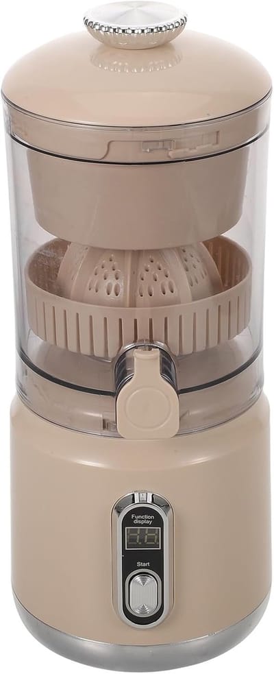 Elektrische Sapcentrifuge - Citruspers - Gezonde Dranken Maken - Automatische Pulp Scheiding - 600ml Capaciteit - Beige