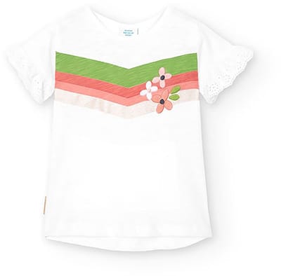 Boboli 228024 T-shirt Met Korte Mouwen Wit 6 Months Meisjes