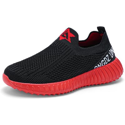 Baskets de Course pour Enfants Garçons Chaussures pour Enfants Maille Respirante Antidérapante Marche Légère Tenis Tout-Petit Semelle Souple Chaussures Filles 27 rouge