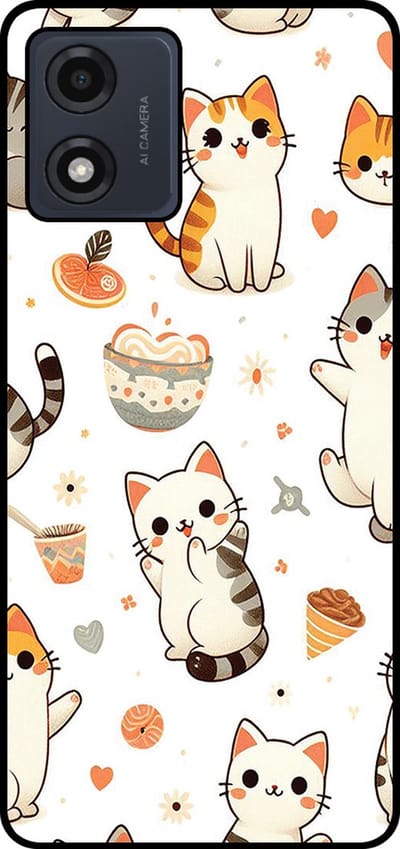 Smartphonica Telefoonhoesje Geschikt voor Motorola Moto E13 met katten opdruk - TPU backcover case cat design geschikt voor Motorola Moto E13