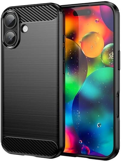 Coverup Hoesje - Geschikt voor iPhone 17 Hoesje - Coverup Armor Brushed TPU Back Cover - Zwart