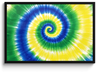 Poster in lijst - Fotolijst 90x60 cm - Posters - Spiraal - Groen - Draaiend - Posterlijst zwart - Decoratie - Wanddecoratie woonkamer - Muurdecoratie slaapkamer