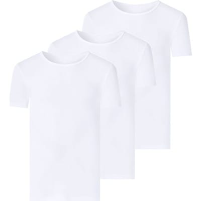 ESMARA MEN Set van 3 geribde heren T-shirts (Ronde hals, Wit, S)