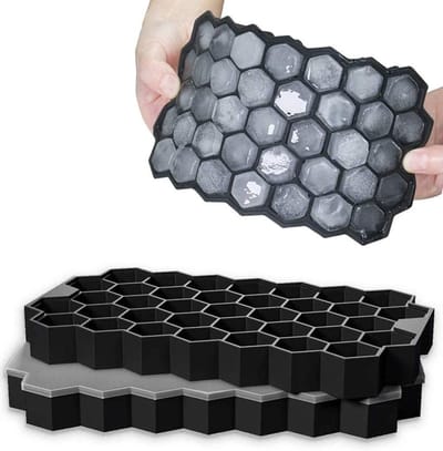 Dailygoods - IJsblokjesvorm van Siliconen - Set van 2 Stuks, 37-vaks Ijsblokjeshouder
