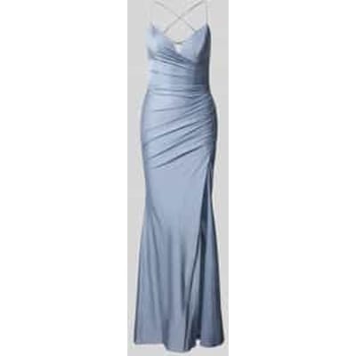Maxi-jurk met draperieën en loopsplit