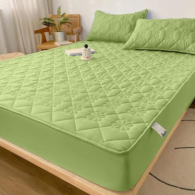 LEVIVEI Waterdichte Elastische Matrasovertrek Hoeslakens Padbeschermer Bedovertrek Zacht Queen King Effen Kleur Latex Matovertrek Decor Only 1 Pillowcase