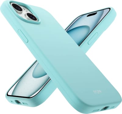IYUPP Hoesje Geschikt voor iPhone 13 Siliconen Hoesje - Shockproof Back Cover - Licht Blauw